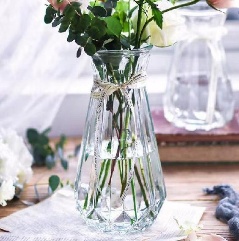 Glass vase with bowl